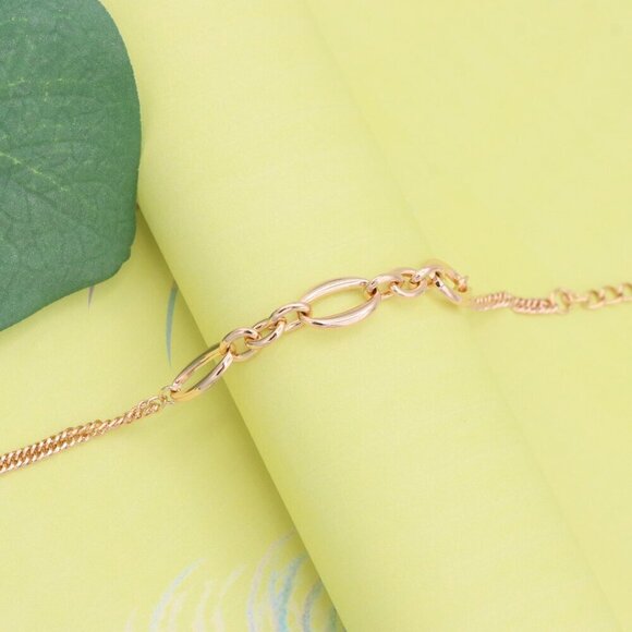 "Oval Link Rose Gold Bracelet in Polished High-Quality Brass, XPBL1142 - Picture 6 of 12